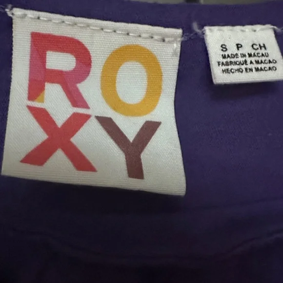 ROXY Purple Ruffled One-Shoulder Top. Size Small. - Picture 8 of 10